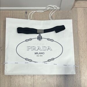 Prada White Shopping Bag with elastic band